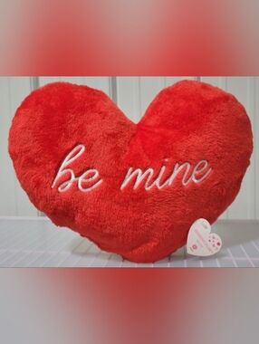 Be Mine Red Heart Plush Pillow - Soft Decorative Accent